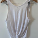 Athleta White Cropped Twist Front Tank Top Size M Photo 0