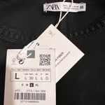 ZARA NWT - WOMEN FAUX SUEDE Black Large Short Sleeve Dress Photo 2