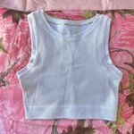Aerie white ribbed cropped workout tank bra top Photo 0