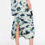 ZARA  Batik Green Blue Tie Dye Crinkle Midi Sirt Size Small Photo 7
