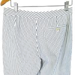 Ralph Lauren Lauren  White Blue Striped Straight Pants Stretch High Rise Womens 8 Photo 2