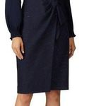 Rebecca Taylor Wool Blend Navy Cross Hatch Dress Photo 0