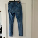 EXPRESS ⭐️  Ultimate Stretch Midrise Cropped Jean Leggings Distressed Size 0 EUC Photo 3