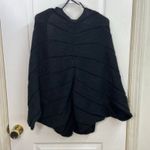 AGB black thick knit ruched loose drapey relaxed cardigan open sweater medium Photo 5