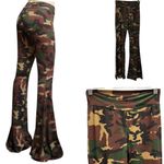 Shop My Trend Camo Camouflage High Rise Flare Bell Bottom Stretch Legging Pant S Green Photo 1