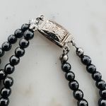 Vintage Hematite & Green Beaded Statement Necklace Gray Photo 6