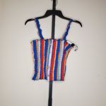 Liberty Love Multi Color Striped Accordion Crop Photo 9