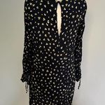 H&M  Navy Blue Yellow White Long Sleeve Floral Dress Size 12 Photo 3