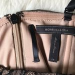 BCBGMAXAZRIA Strapless Bodycon Cocktail Dress Mini Corset Striped Black Size 6 Photo 4