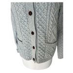 Lands' End  Lambswool Cable Knit Fisherman Cardigan Sweater Button Up Women's M Photo 13