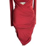 Rachel Pally Red Twist Front Cutout Ruched Long Sleeve Dress Sz S Jersey Stretch Photo 3