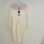 Elie Saab Off white/ Ivory floral lace long sleeve bodycon mini dress 38 NWT Size undefined Photo 1