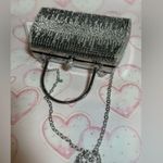 Nordstrom NWT Prezzo Sparkle Jeweled Silver Evening Bag Clutch Crossbody Purse Photo 5