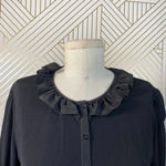 Gerard Darel Pablo‎  Black Ruffle Long Sleeve Dress Photo 1