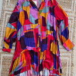 Karlie  Mosaic Braided Sash Mini Dress Colorful Abstract Size Small Photo 0