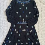 Free People Star Gazer Black Embroidered Peasant Dress Photo 6