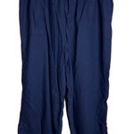 Cynthia Rowley  Linen Blend Wide Leg Crop Pants Pull On Plus‎ Size 2X Navy Blue Photo 0