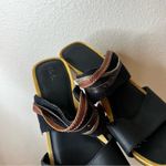 OluKai Kamola wooden platform leather slip on sandals 11 Black Photo 2