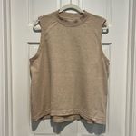 Pact Organic Airplane Mock Neck Shell Large Sesame Heather Tan Khaki Neutral Photo 1