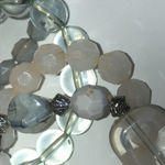 Lot of 4 Neutral Tone Beads Beaded Boho Stretchy Bracelets Gray Photo 4