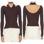 Jonathan Simkhai Leah Ribbed Cable Knit Wool Blend Sweater Chocolate Brown Size M Photo 12