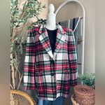 EXPRESS Vintage 90s  Tartan Plaid Wool Blend Padded Shoulder Two Button Blazer Photo 2