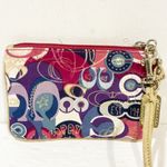 Coach  Poppy Colorful Wristlet Wallet Signature Gold Trim Multi Color Photo 4