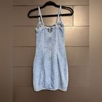H&M  Divided Blue Jean Denim Sleeveless Bodycon Mini Dress Sz XXS Y2K EUC Photo 1