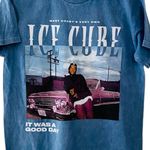 Ice Cube Blue Graphic T Shirt Women’s Size Medium Distressed Cotton Tee NEW Photo 2