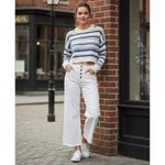 Loft Ann Taylor High Waist Wide Leg Crop Jeans White Size 12P/31 Photo 1