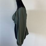 Altar'd State  Olive Green Long Sleeve Crop Top Medium New Photo 4