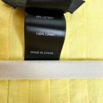 Ali Miles Linen Tunic Size XL Butter Yellow Pintuck Roll Tab Sleeve Coastal Photo 6