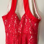 ABS Allen Schwartz NWT A.B.S Halter Red Lace Dress size 4 Photo 4