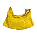 Morelle Yellow Leather Shoulder Bag Bow Accent Slouchy Hobo Bag Purse EUC Photo 1