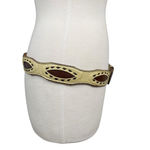 Vintage Nocona Exotic Lizard Inlay Leather Western Belt Size 38 Pre Photo 2