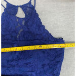 Betsy and Adam  Women 6 Blue Lace High Neck Key Hole Back Mermaid Gown HOCO Dress Photo 8