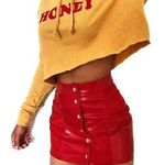 Forever 21 Red Leather Skirt Photo 0