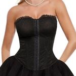 NWT Popilush Lace Corset Bustier Shapewear Top Detachable Straps Black L Size L Photo 0