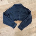 White Fox Boutique  - Love You Again Cropped Denim Jacket in Faded Black / Gray Photo 3