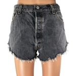 Levi's 501 Women's Black Button Fly High Waisted Cut Off Denim Jean Shorts Sz 38 Photo 0