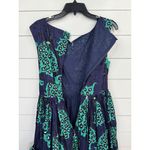 Modcloth  DuPenny Peacock Print Tea Length Dress Size 8 Fit Flare Small FLAW Photo 8