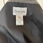 Chico's Size 3 Elegant Black Gray Velvet Burnout Paisley Blazer Jacket Size XL Photo 12
