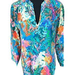 Amanda Uprichard  100% SILK FLORAL SHIRT BLOUSE SIZE SMALL Photo 0