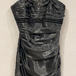 Carmen Marc Valvo NWT  Ruched Gunmetal Strapless Dress Size 10 Photo 0
