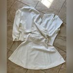 Vintage 60s Handmade Skirt Set Three Piece Jacket Top Eyelet Sz S Off White Size 2 Photo 2