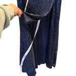 Mac Duggal  Navy Blue Sequin Formal Dress Wedding Guest Gala Gown Size 14 L XL Photo 2