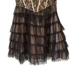 Masquerade Vintage 90s Strapless Black Gold Tiered Tulle Tutu Skirt Dress,Sz 5/6 Photo 3