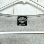 Cal Style Tunic Top Blouse Women Large Lagenlook Boho Gray Layered Crochet Boho Photo 1