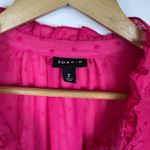 Torrid  Womens Chiffon‎ Clip Dot Ruffle Neck Tie Front Top Sz 2X Pink Crochet Photo 8