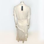 Lulus | Swiss Dot Ruffled Midi Dress in Cream NWT Style: Next to You Photo 4